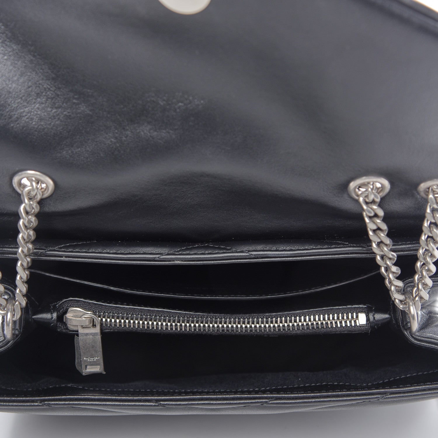 Saint Laurent Calfskin Y Quilted Monogram Small Loulou Chain Satchel Black 5 of 10