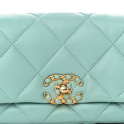 Chanel Lambskin Quilted Chanel 19 Waist Bag Light Blue 8 of 10