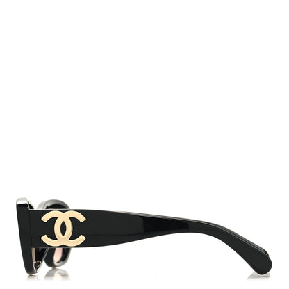 Chanel Acetate Rectangle Sunglasses 5493 Black 3 of 7