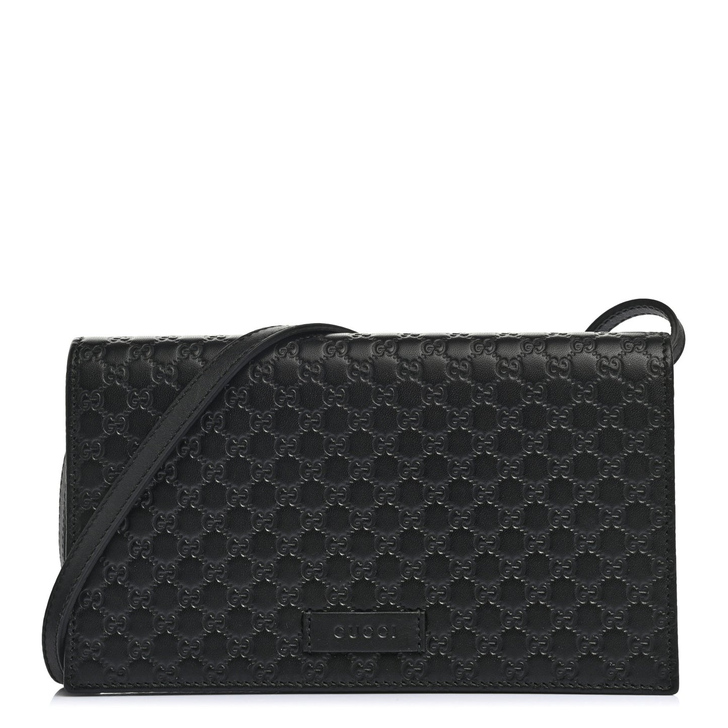 Microguccissima Crossbody Wallet Black
