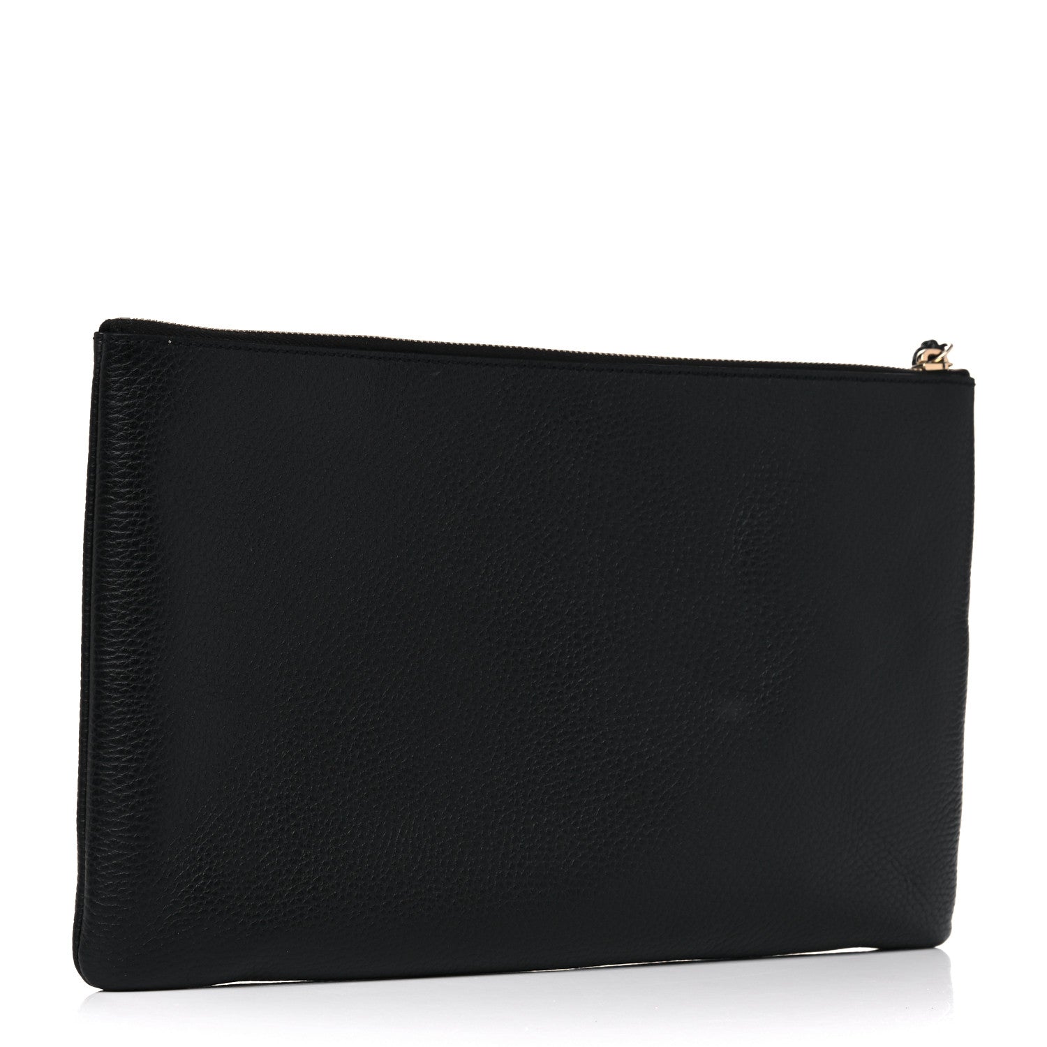 Gucci Pebbled Calfskin Large Bamboo Clutch Black 3 of 8