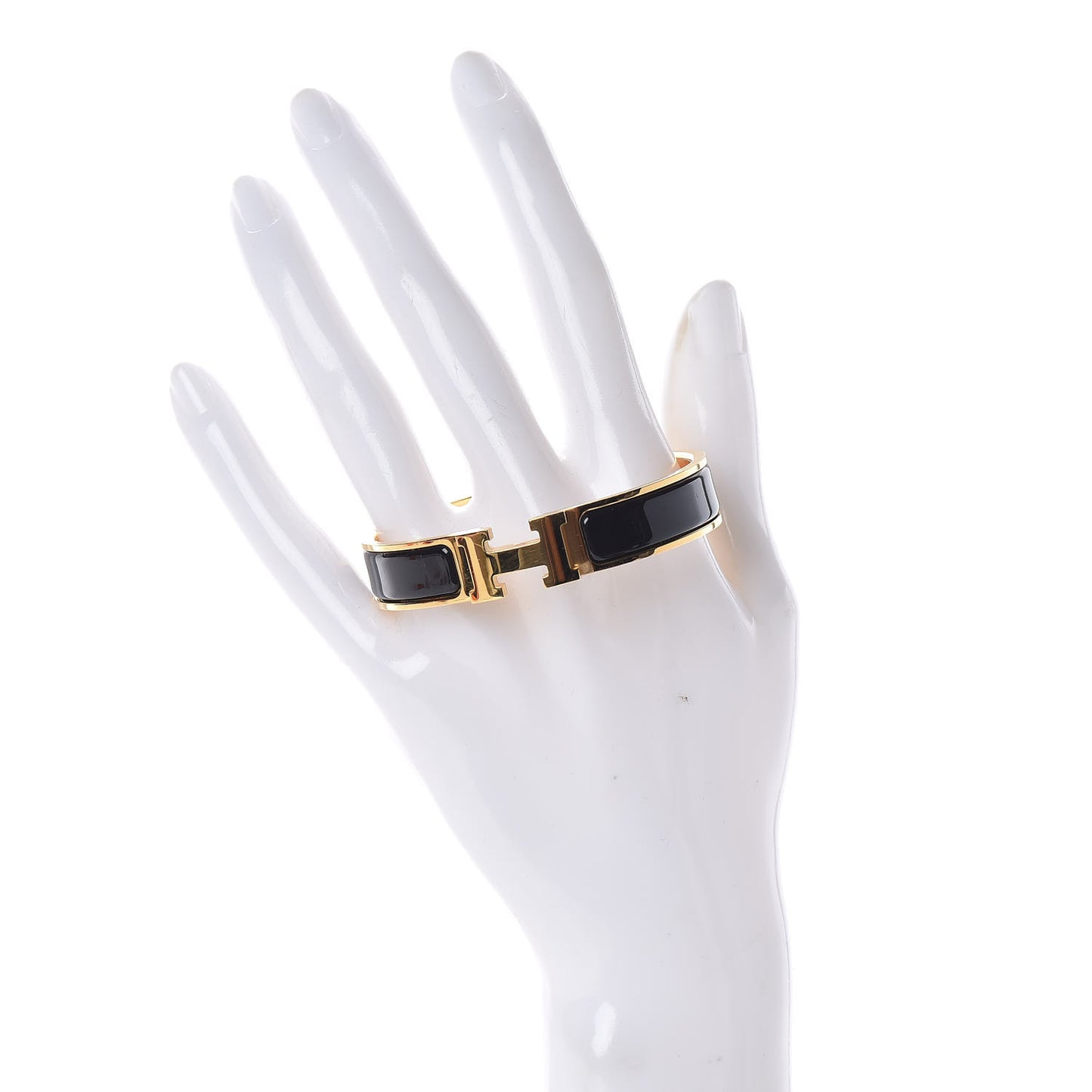 Enamel Narrow Clic Clac H Bracelet PM Black