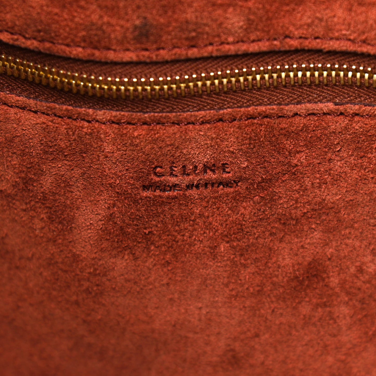 Natural Calfskin Sangle Bucket Bag Red Wood