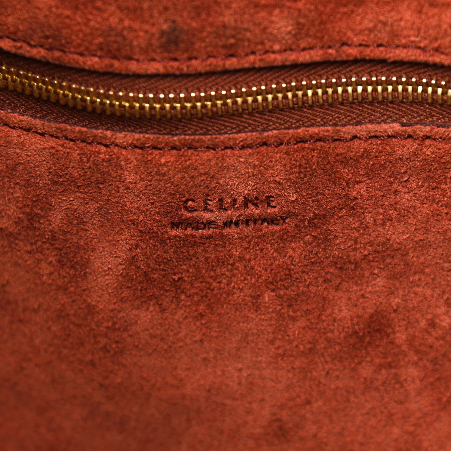 Celine Natural Calfskin Sangle Bucket Bag Red Wood 6 of 15