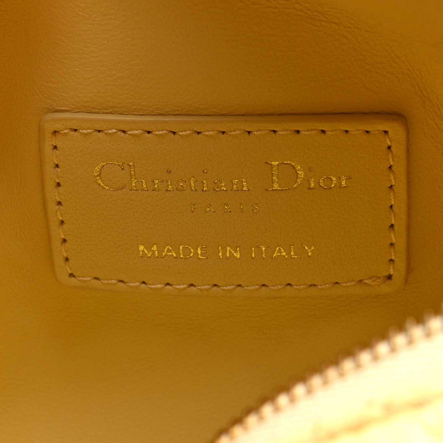 Christian Dior Calfskin Macrocannage Small Diortravel Nomad Pouch Pale Yellow 6 of 7