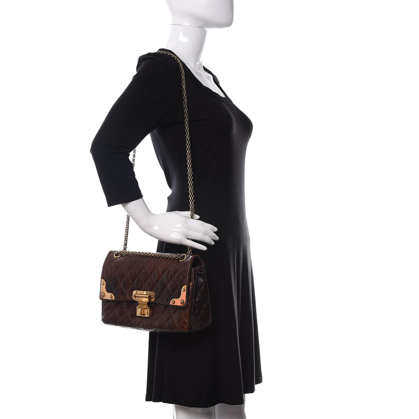 Aged Calfskin Quilted 2.55 Paris Shanghai Reissue 226 Flap Brown