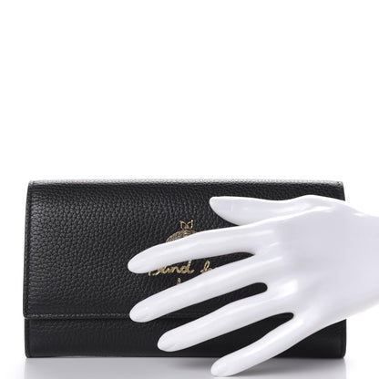 Gucci Calfskin Animalier Continental Wallet Black 2 of 7