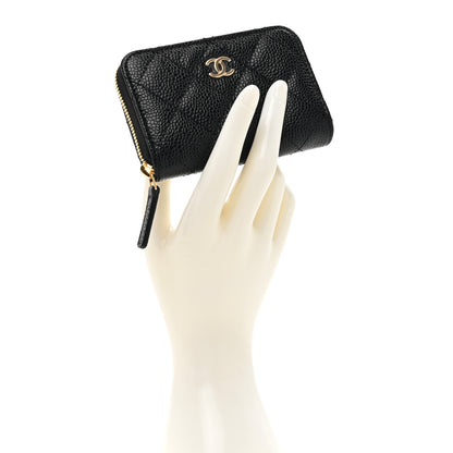 Chanel Caviar Quilted Zip Coin Purse Black 2 of 8