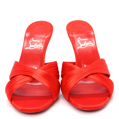 Christian Louboutin Crepe Satin Nicol Is Back 85 Slide Sandals 38 Venus 3 of 8