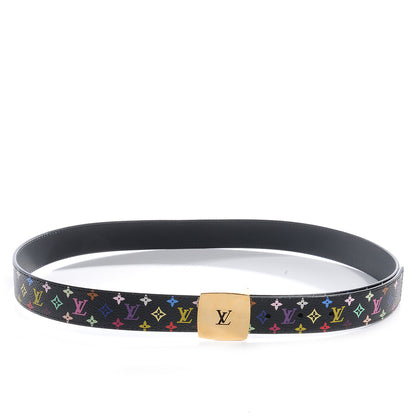 Louis Vuitton Monogram Multicolor LV Cut Belt Black w Gold 90 36 1 of 5