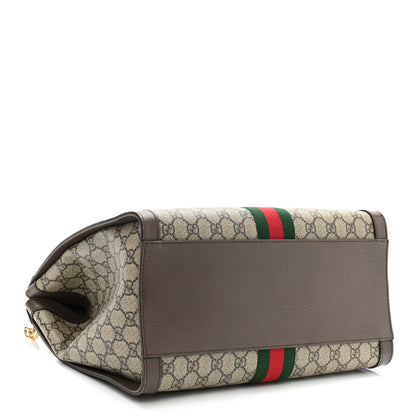 Gucci GG Supreme Monogram Web Medium Ophidia Tote Bag Brown 4 of 10