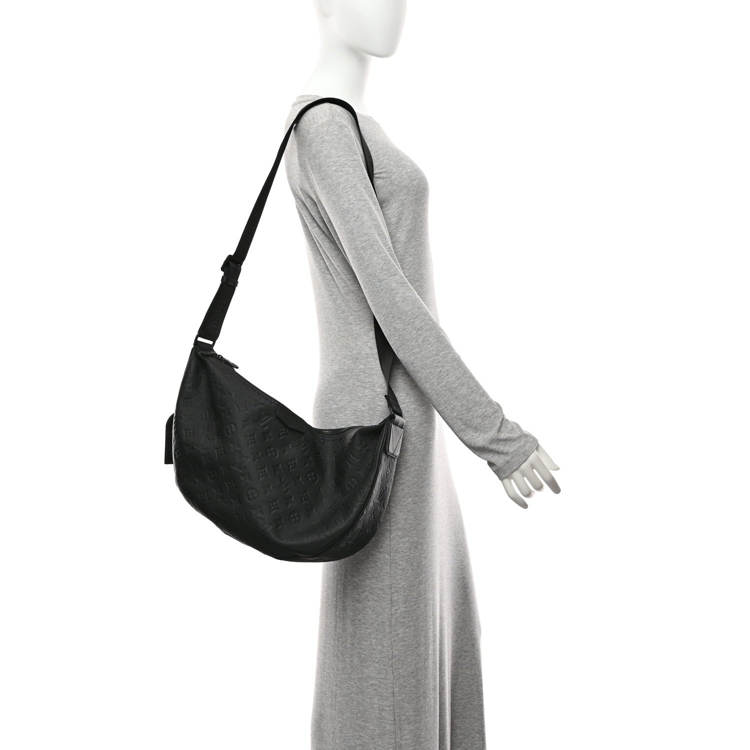 Louis Vuitton Calfskin Monogram Shadow Hobo Hamac Black 2 of 9