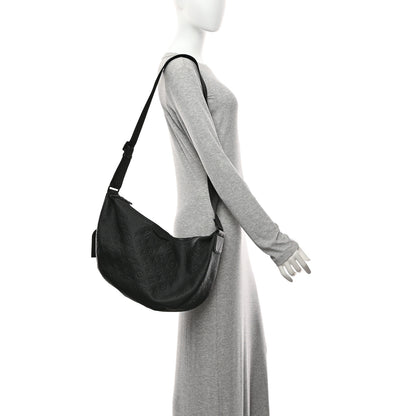 Louis Vuitton Calfskin Monogram Shadow Hobo Hamac Black 2 of 9
