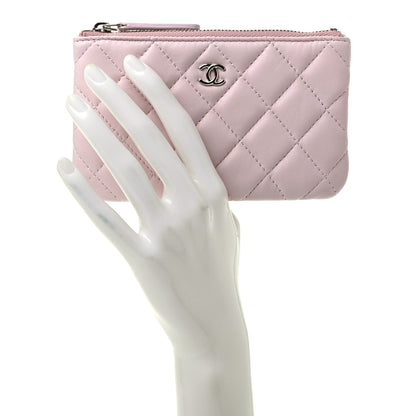 Chanel Lambskin Quilted Small Cosmetic Case Pink 2 of 8