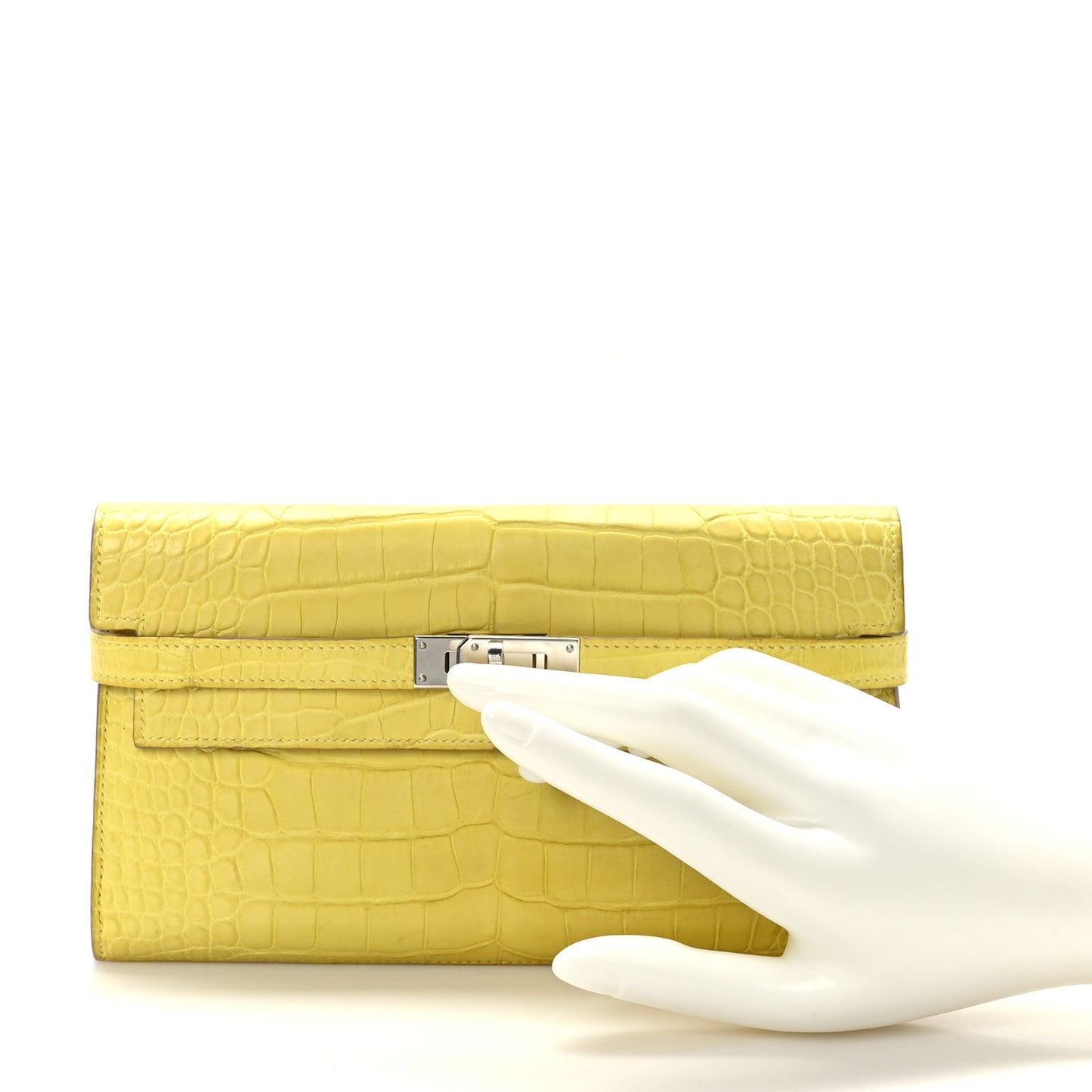 Matte Alligator Kelly Longue Wallet Mimosa