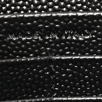 Saint Laurent Grain De Poudre Matelasse Chevron Monogram Envelope Chain Wallet Black 6 of 14