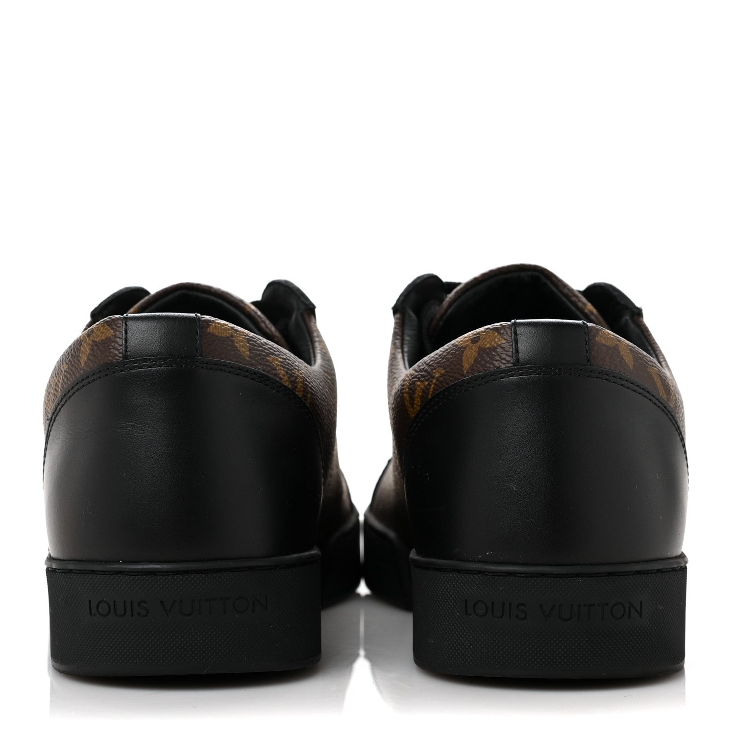 Louis Vuitton Calfskin Monogram Mens Luxembourg Sneakers 6 Black 5 of 8