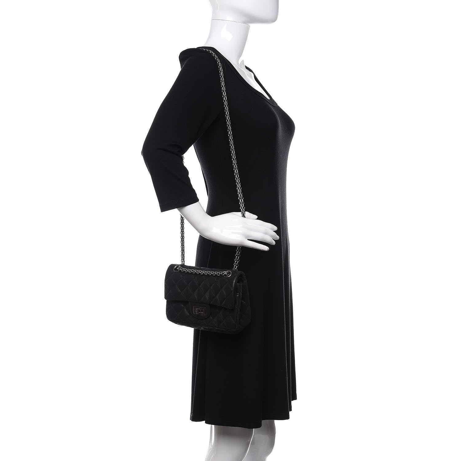 Chanel Iridescent Calfskin Quilted 2.55 Reissue 224 Flap Black 2 of 11