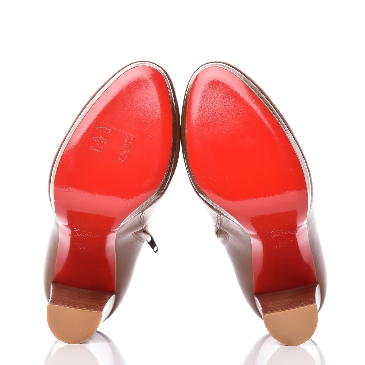 Christian Louboutin Calfskin Rock and Gold 120 Ankle Booties 37.5 Havana 9 of 20