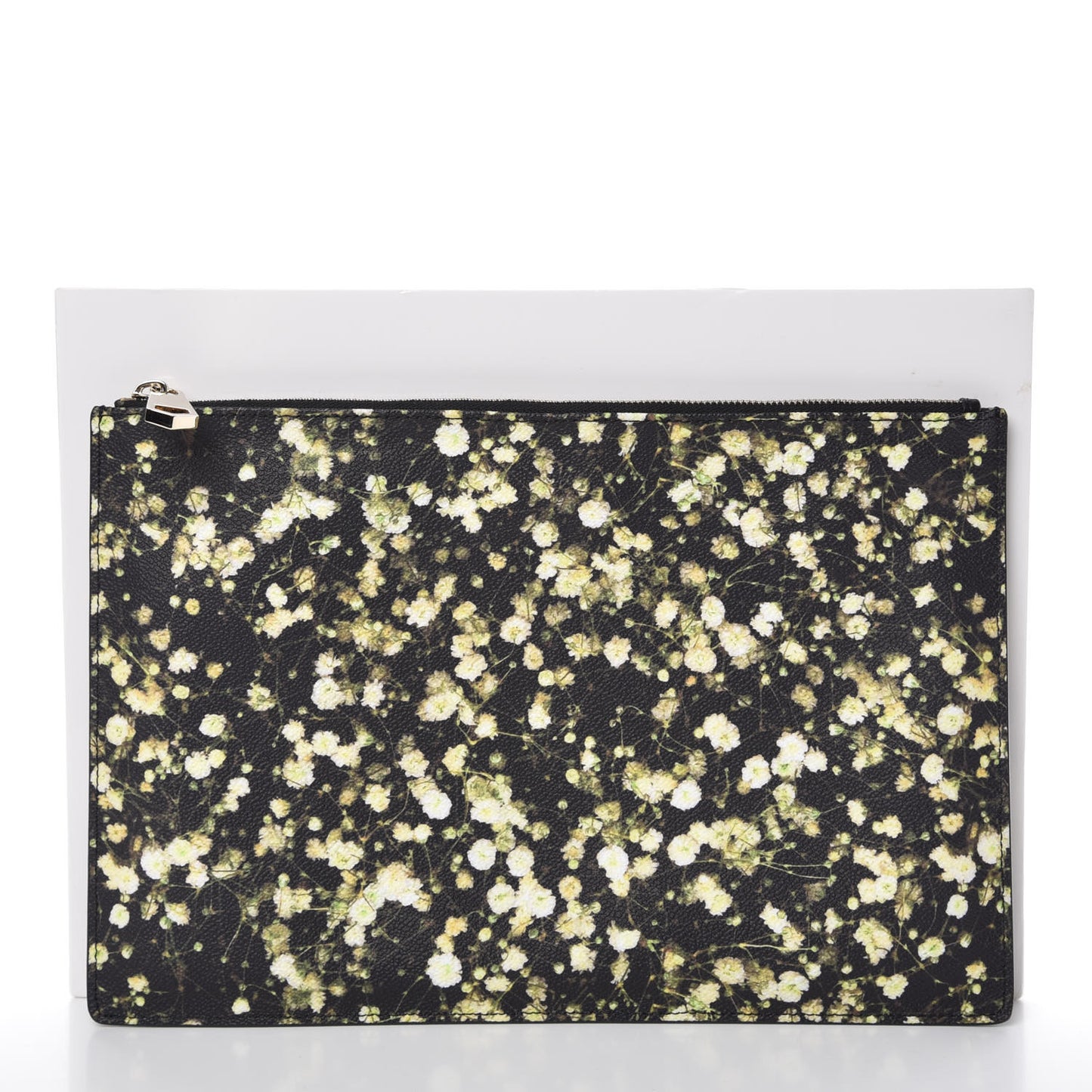 Coated Canvas Baby's Breath Print Medium Zip Pouch