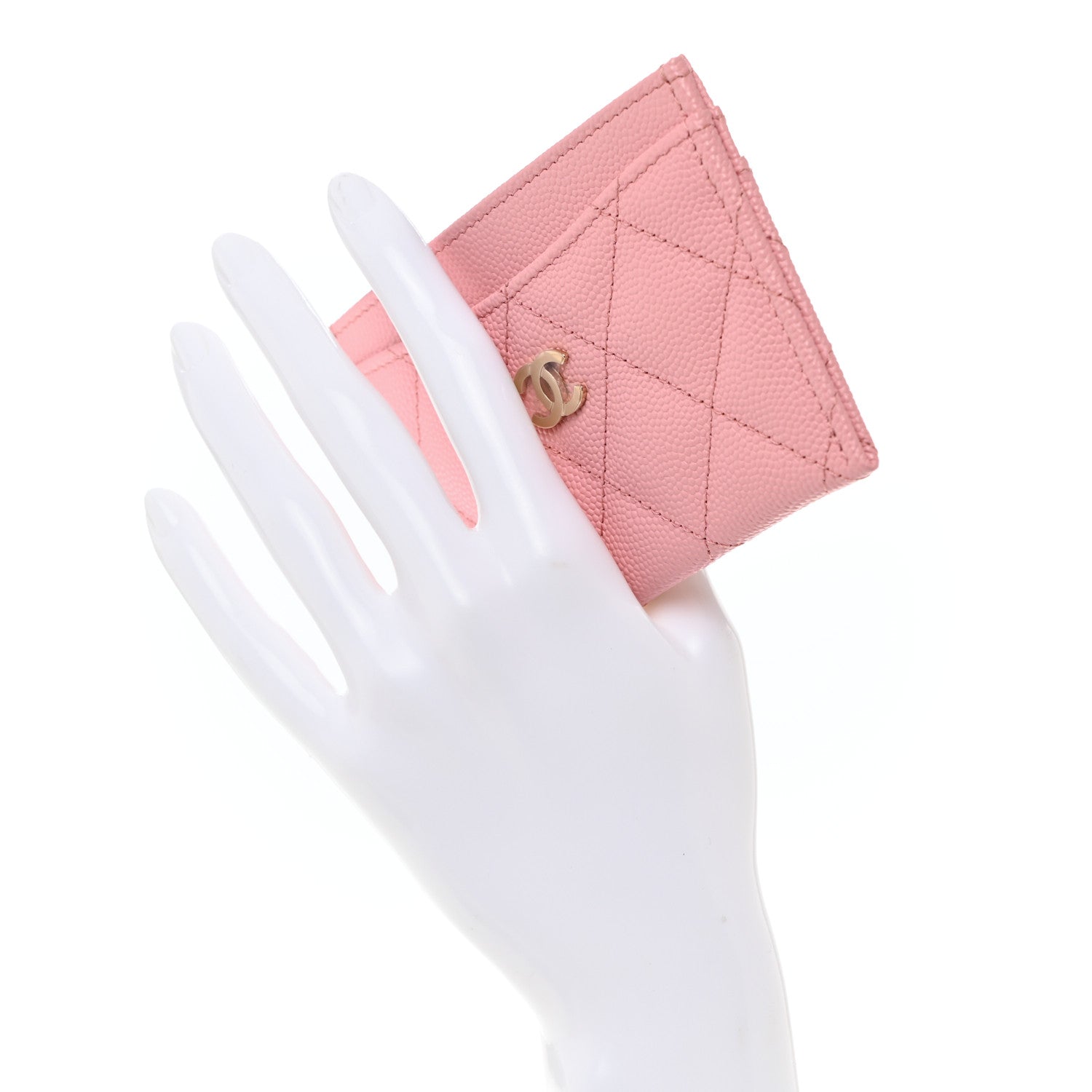 Chanel Caviar Quilted Card Holder Light Pink 2 of 9