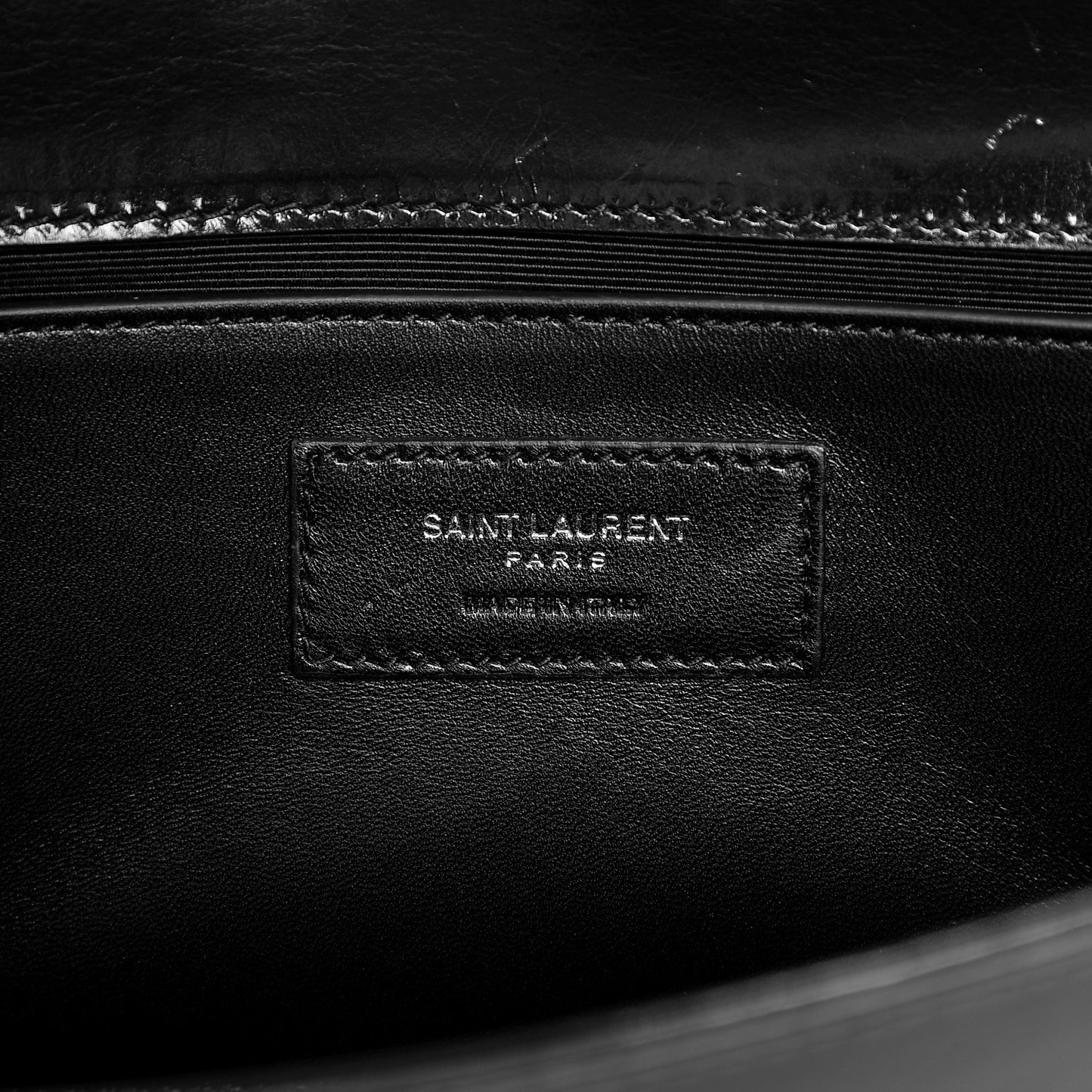 Ribbed Calfskin Opium Monogram Clutch Black