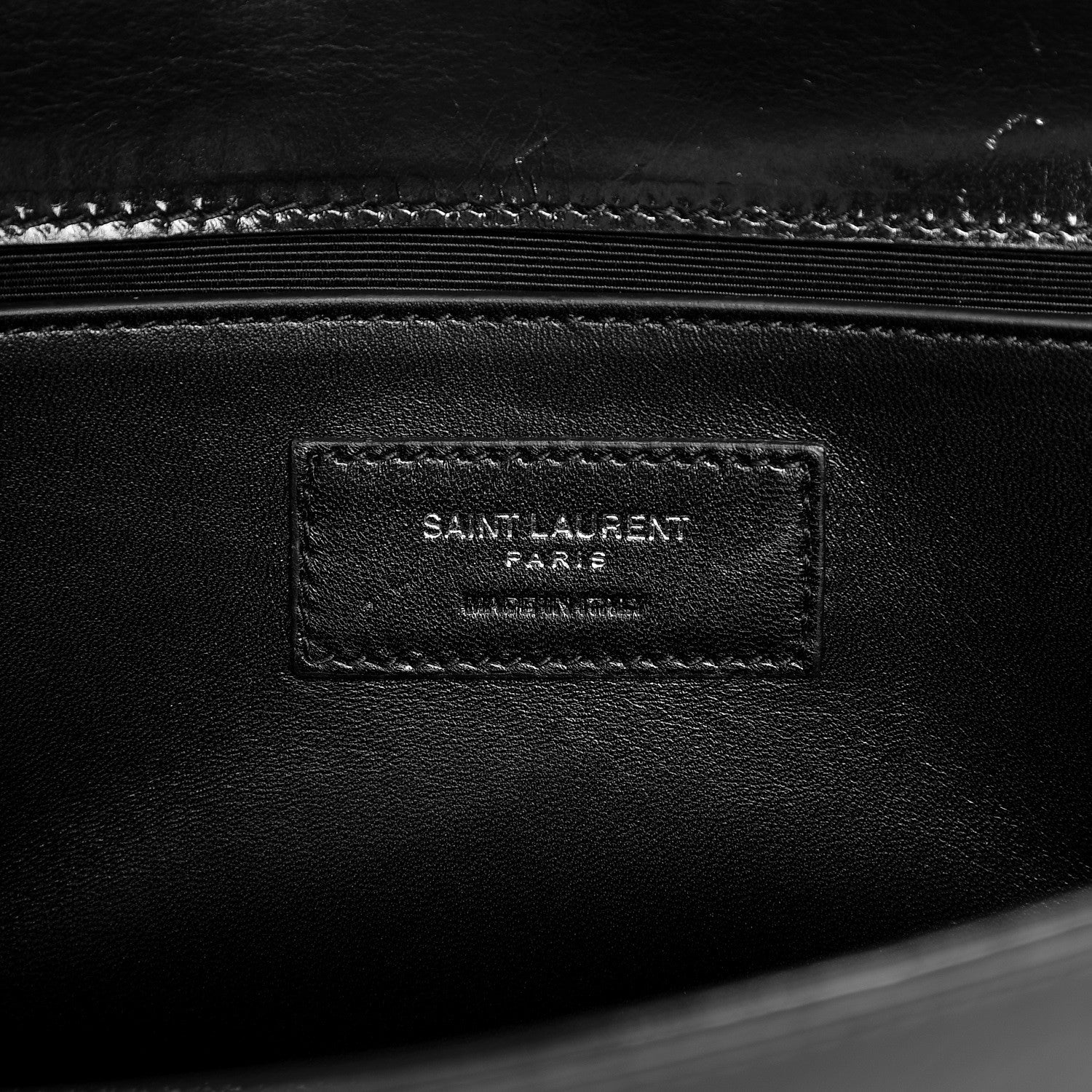 Saint Laurent Ribbed Calfskin Opium Monogram Clutch Black 6 of 7