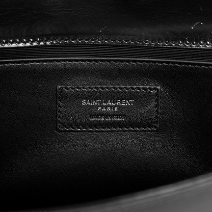 Saint Laurent Ribbed Calfskin Opium Monogram Clutch Black 6 of 7