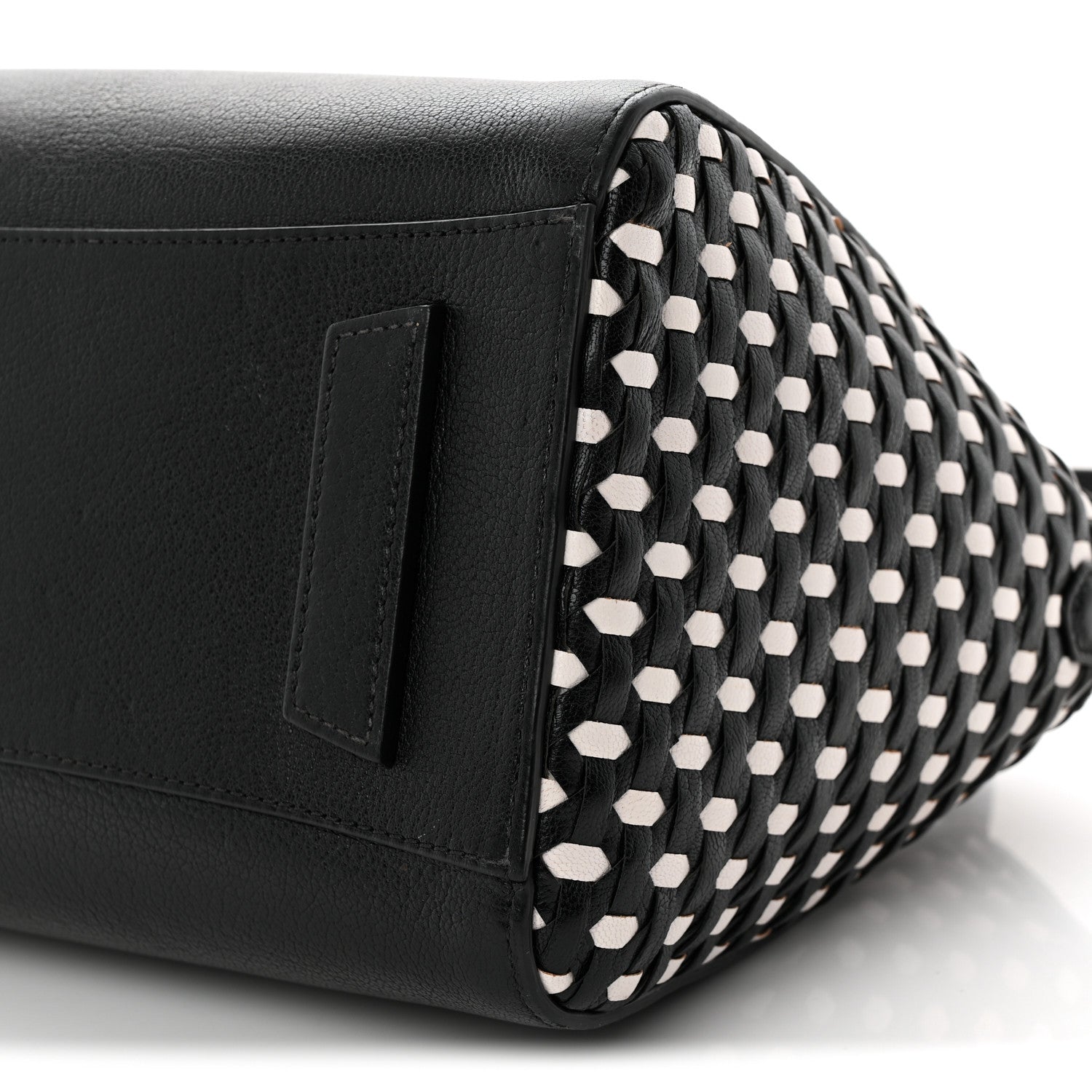 Givenchy Sugar Goatskin Woven Small Antigona Black White 10 of 11