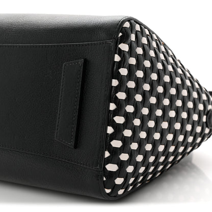 Givenchy Sugar Goatskin Woven Small Antigona Black White 10 of 11