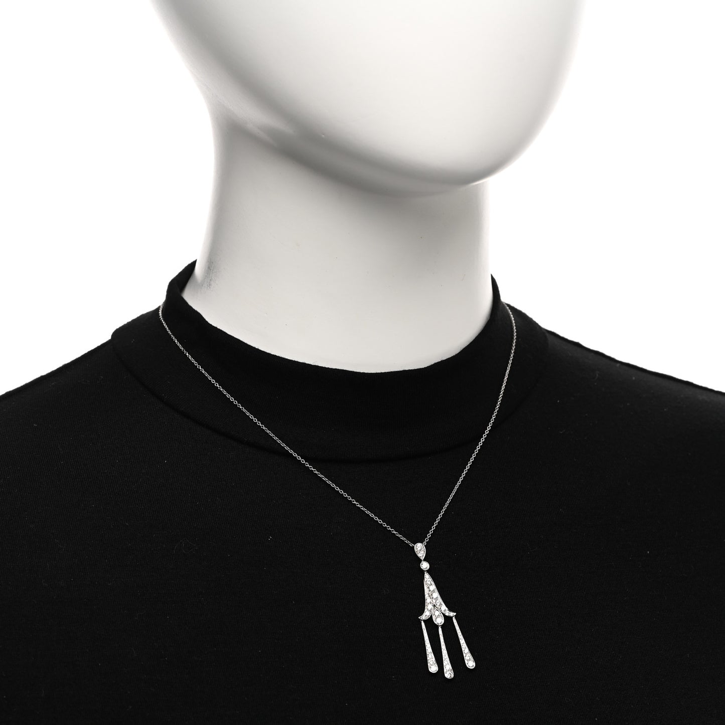 Platinum Diamond Legacy Chandelier Drop Pendant Necklace