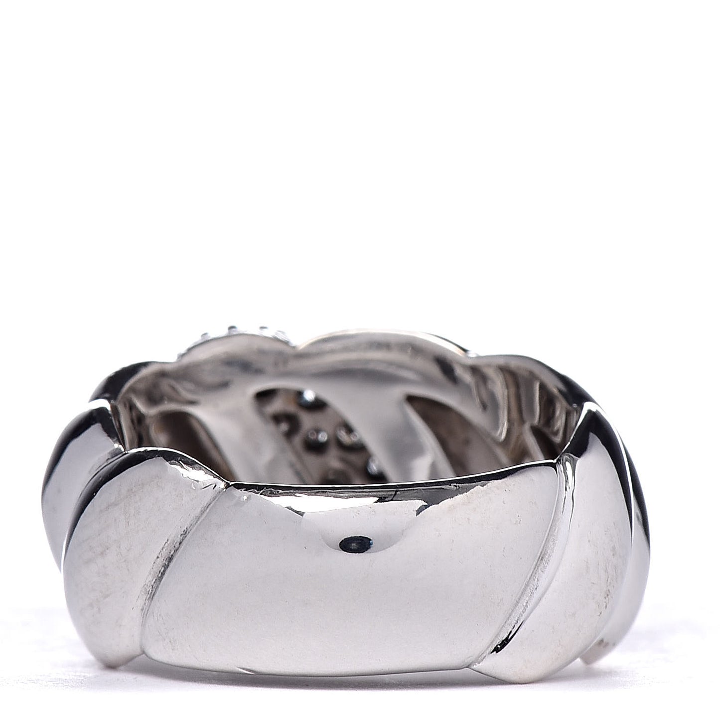Sterling Silver Diamond Sculpted Cable Ring 54 6.75
