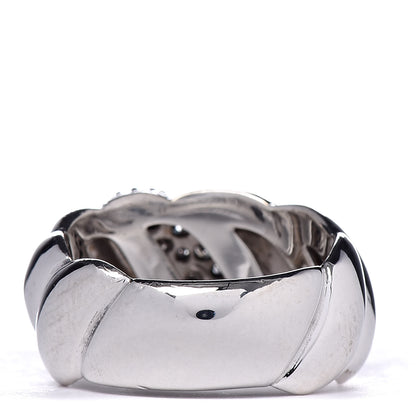 David Yurman Sterling Silver Diamond Sculpted Cable Ring 54 6.75 3 of 5