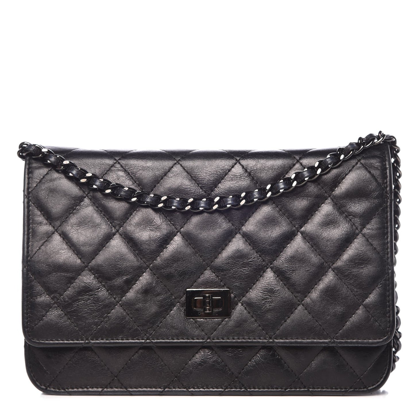 Aged Calfskin Quilted Reissue Wallet On Chain WOC So Black