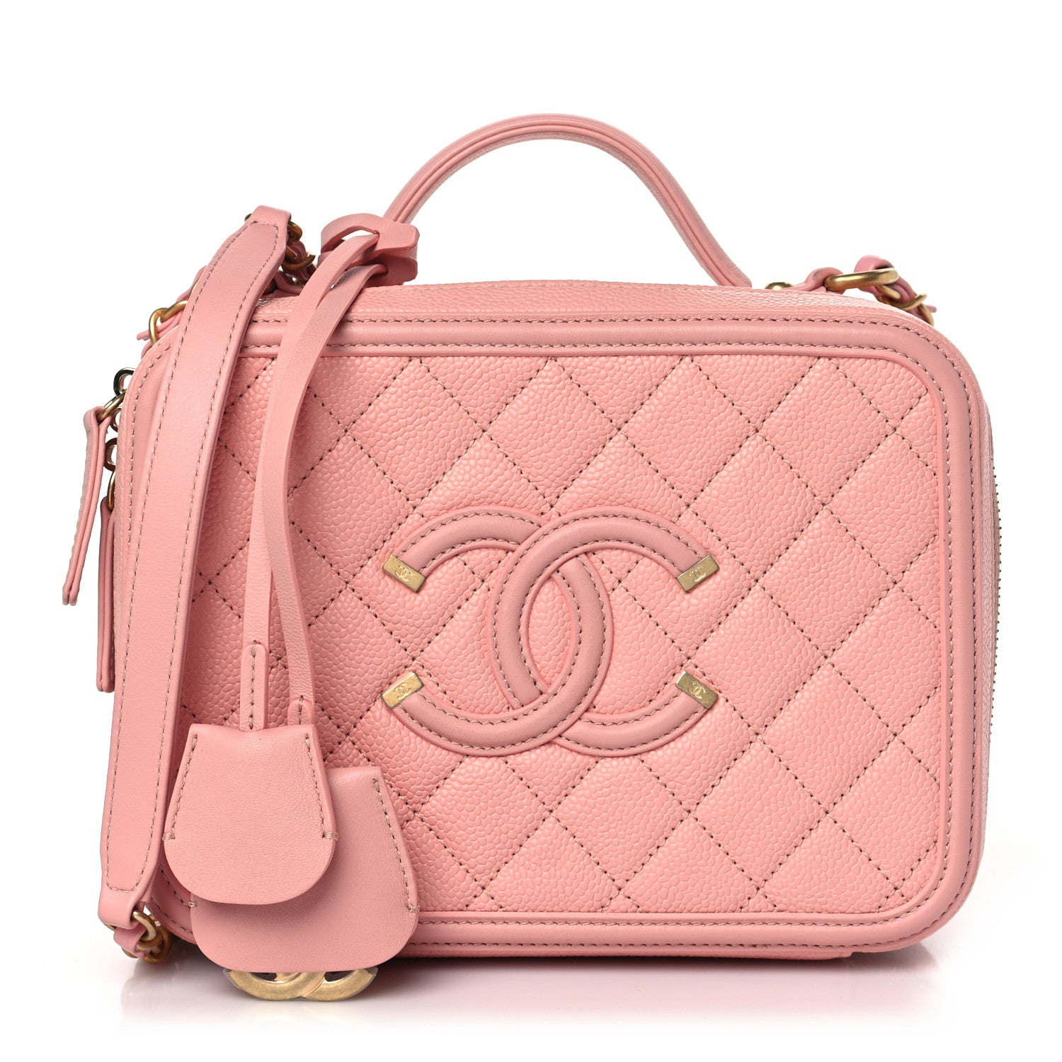 Chanel Caviar Quilted Medium CC Filigree Vanity Case Rose Pink 1 of 10