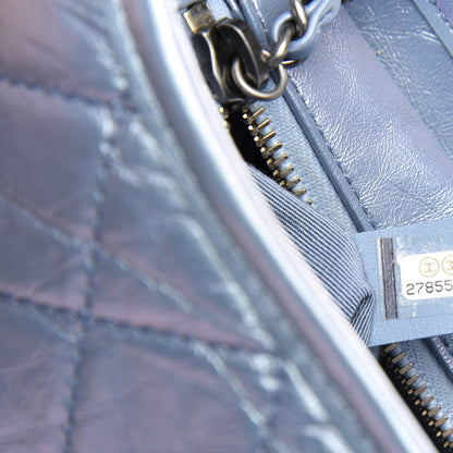 Chanel Iridescent Lambskin Calfskin Quilted Small Gabrielle Hobo Blue 9 of 9