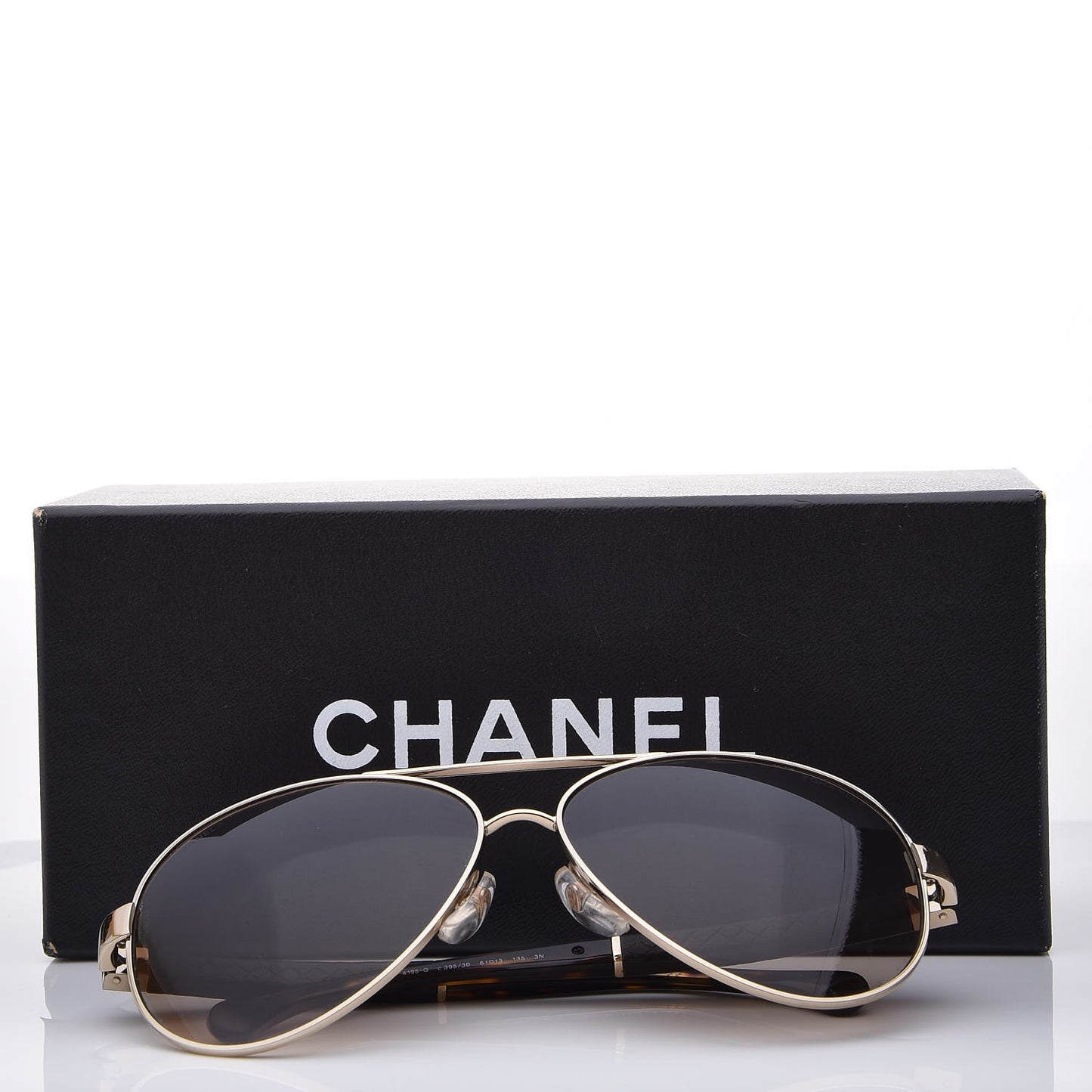 Lambskin Quilted CC Aviator Sunglasses 4195-Q Brown Gold