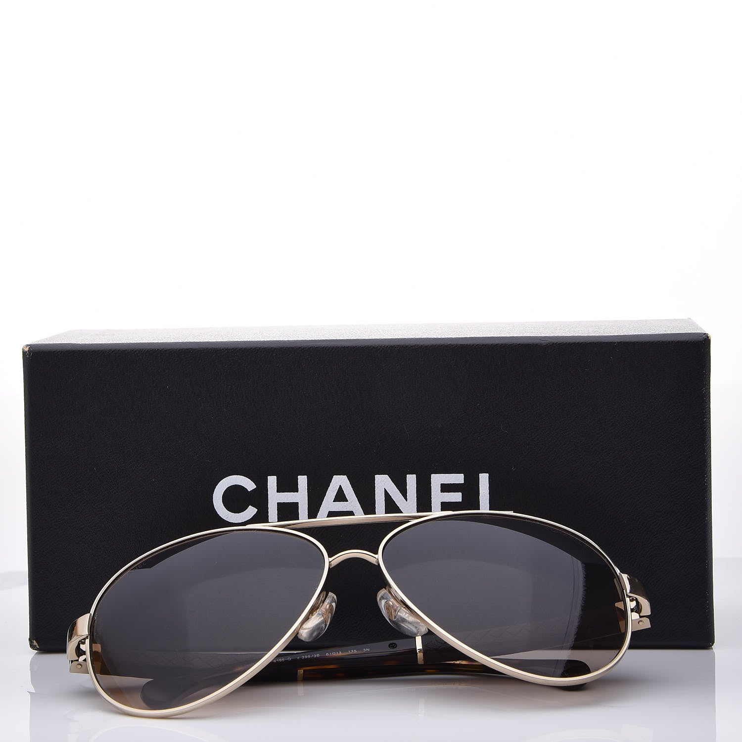Chanel Lambskin Quilted CC Aviator Sunglasses 4195-Q Brown Gold 11 of 11