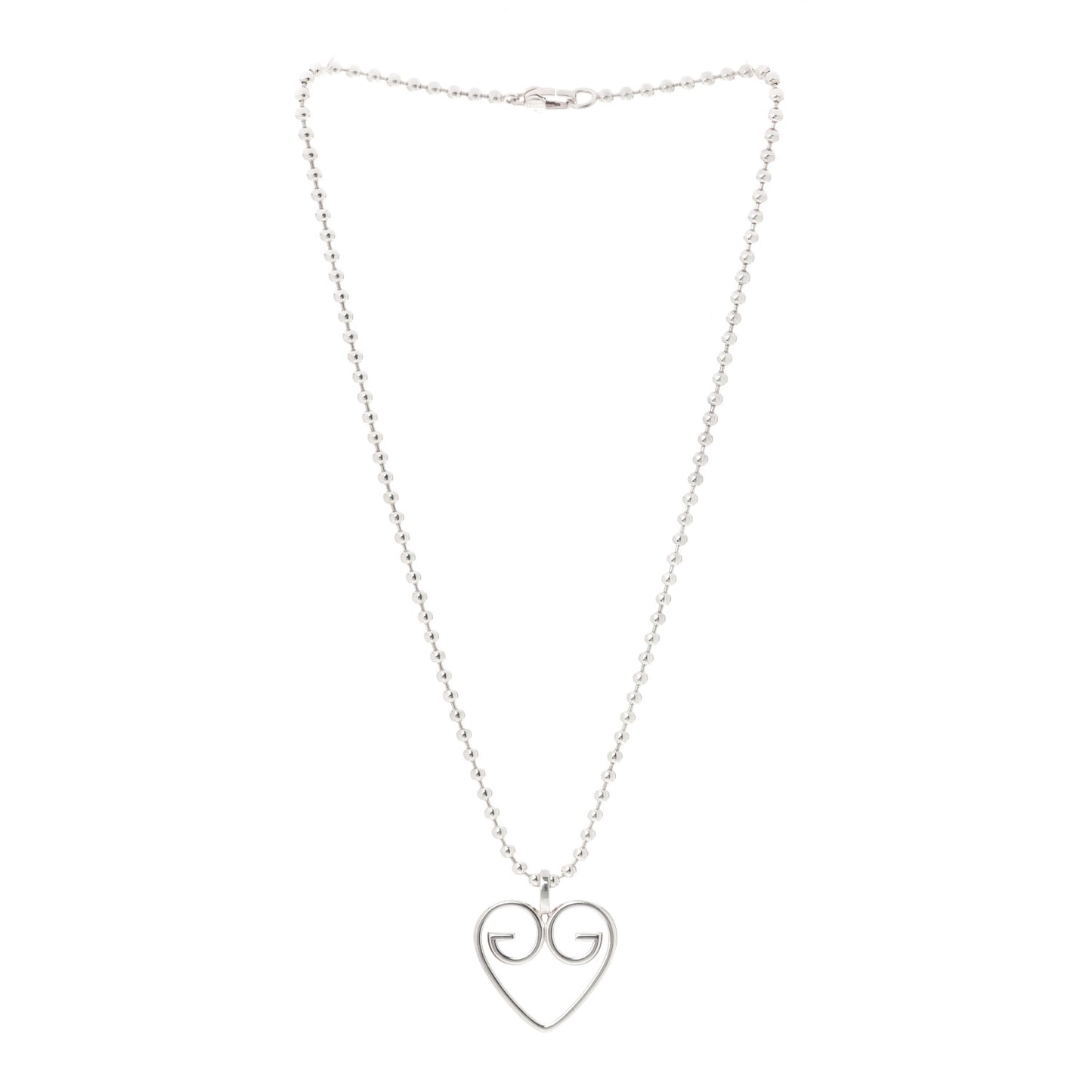 Sterling Silver GG Heart Pendant Necklace