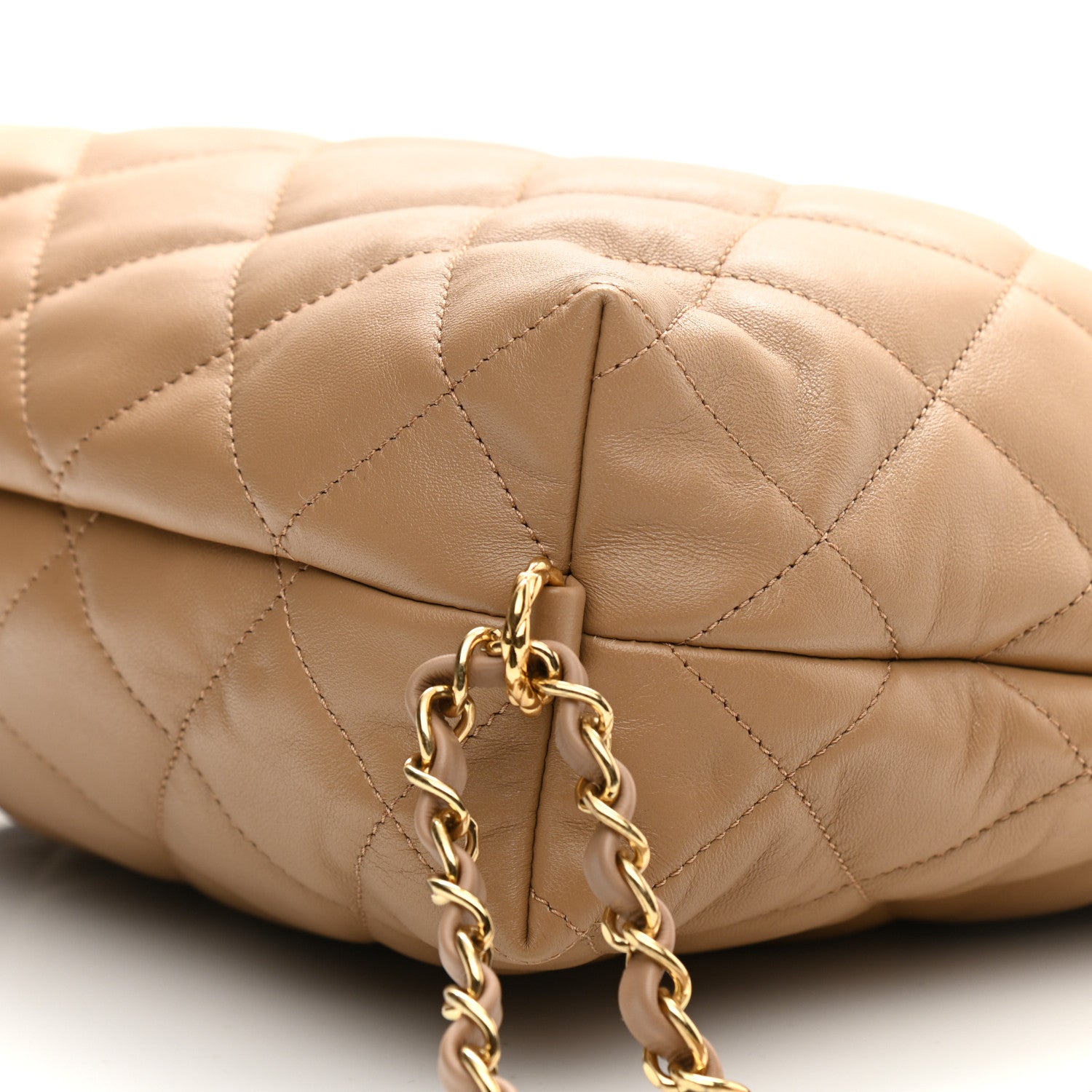 Chanel Lambskin Quilted Hobo Beige 10 of 11