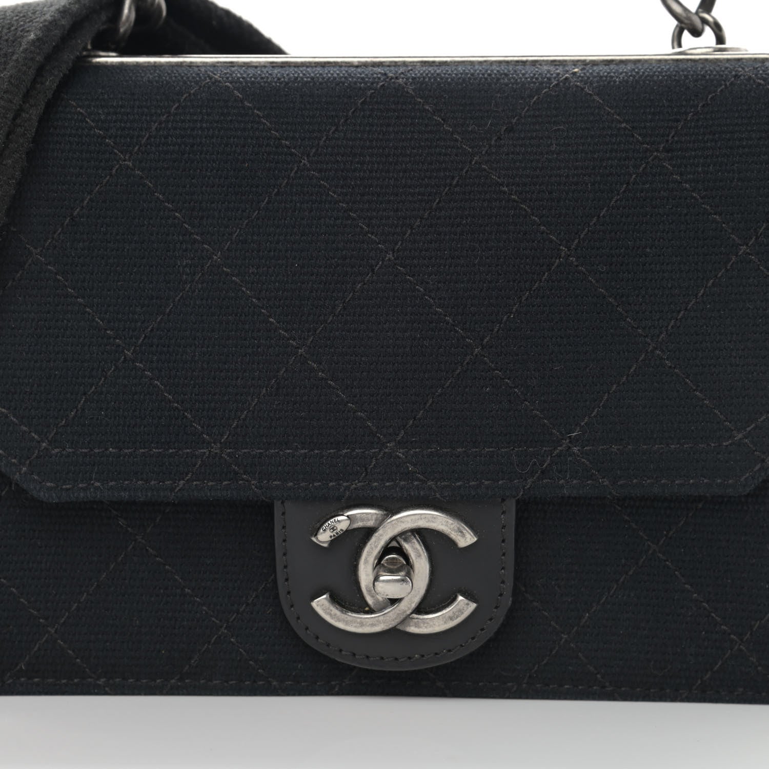 Chanel Fabric Quilted Small Flap Bag Navy 8 of 13