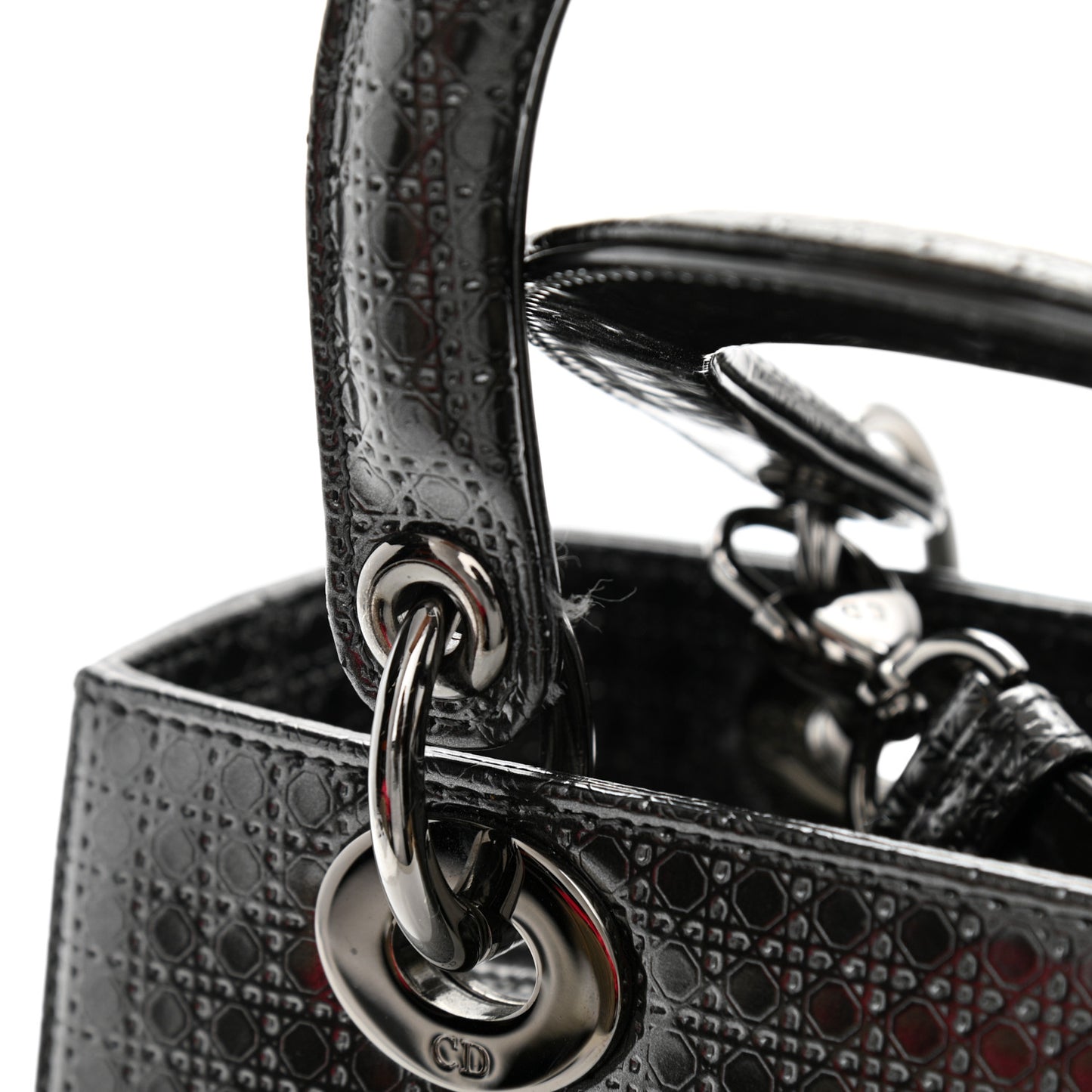 Patent Micro-Cannage Medium Lady Dior Onyx Black