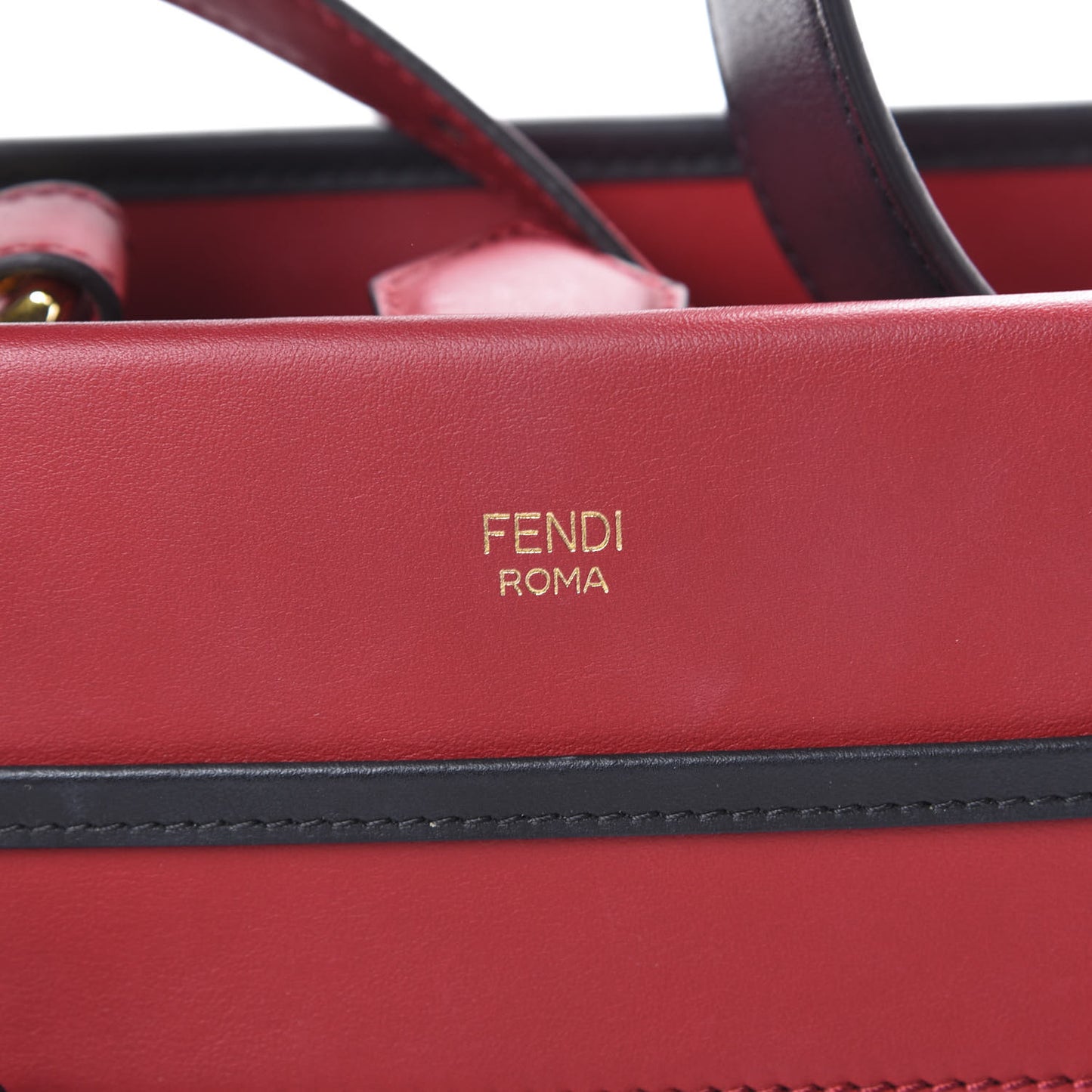 Vitello Century Opaco F is Fendi Bi-Color Small Runaway Satchel Fragola Black