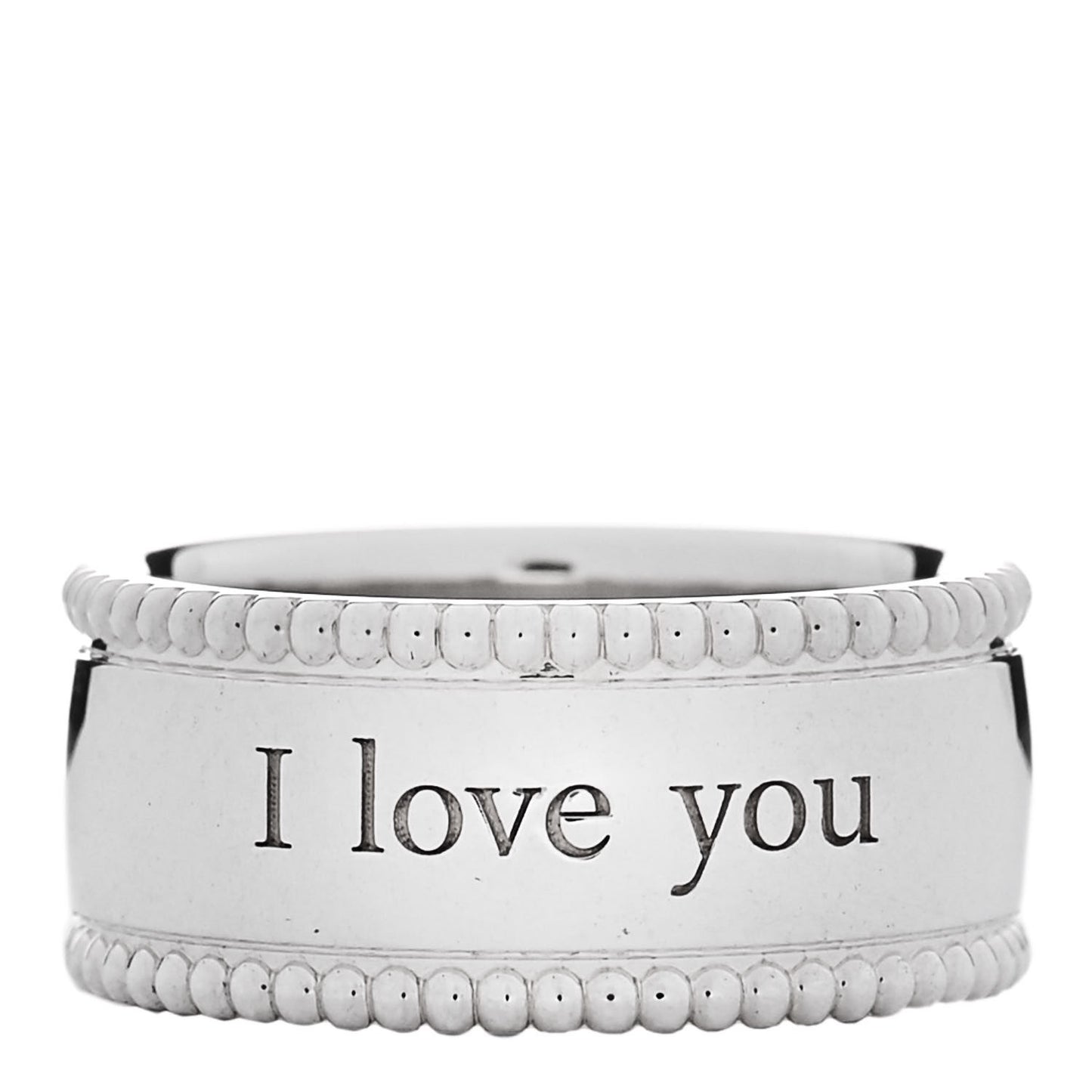 Sterling Silver Milgrain I Love You Band Ring 46 3.75