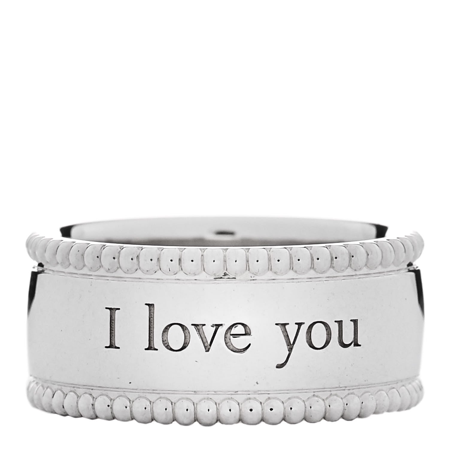 Tiffany Sterling Silver Milgrain I Love You Band Ring 46 3.75 1 of 5