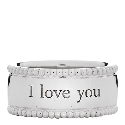Tiffany Sterling Silver Milgrain I Love You Band Ring 46 3.75 1 of 5