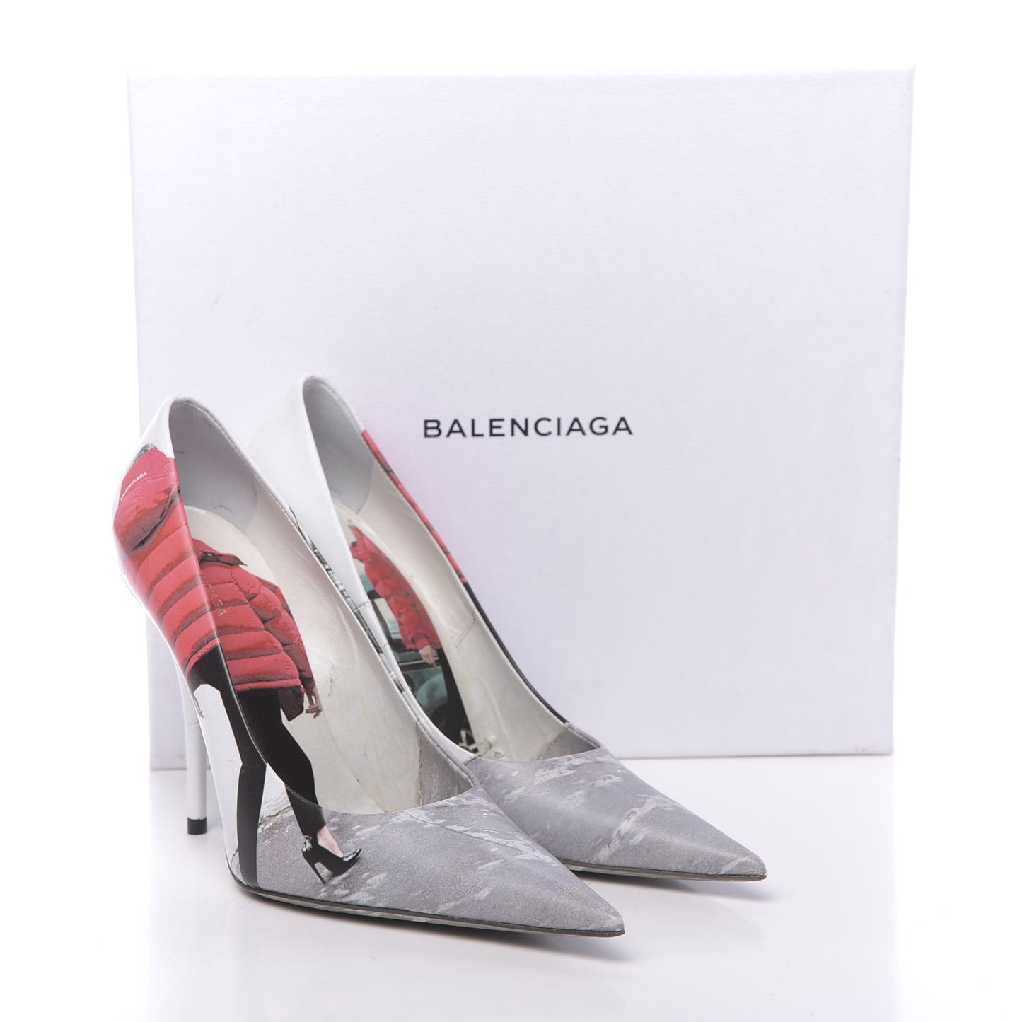 Calfskin Campaign Pump 37 Gris Rouge