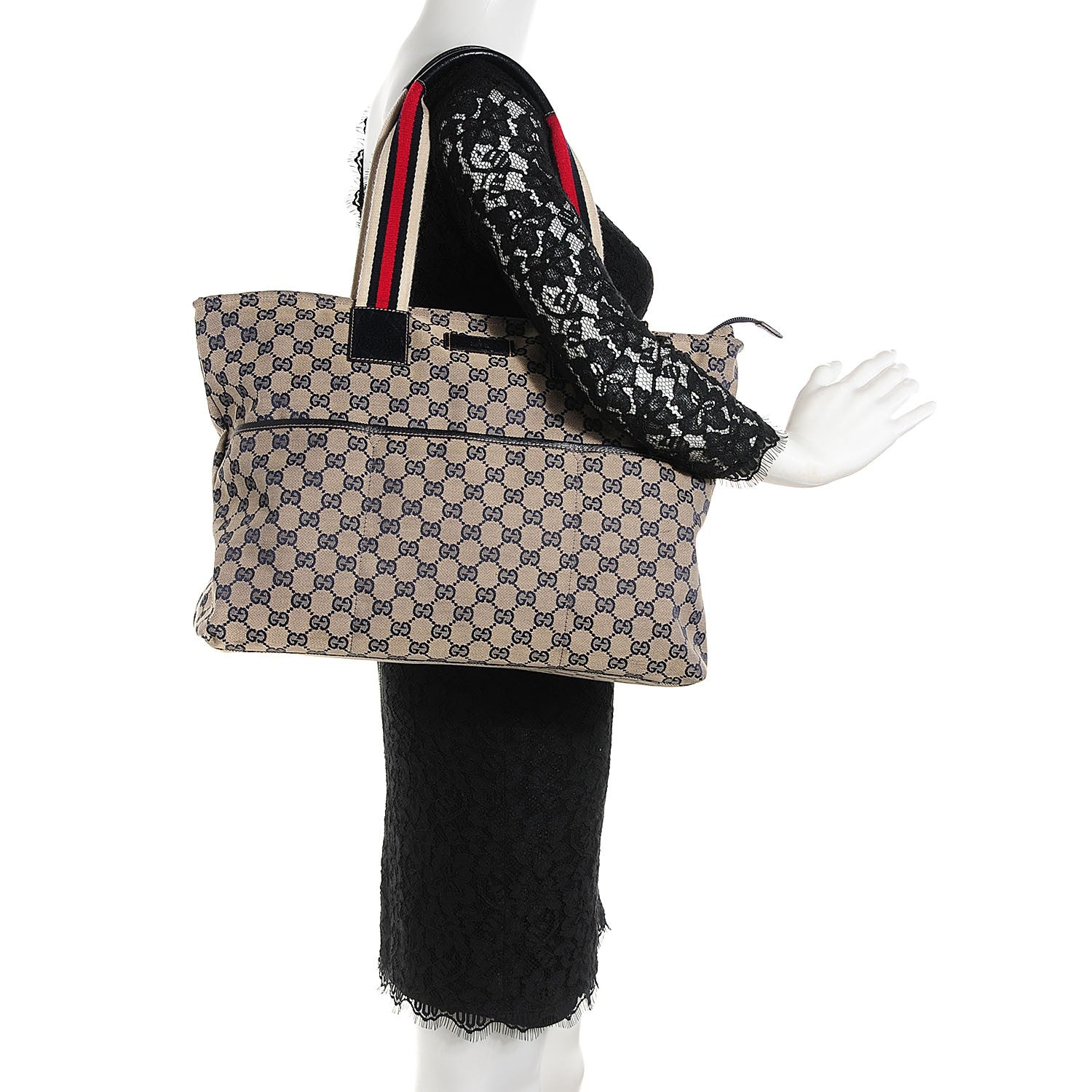 Gucci Monogram Web Large Diaper Tote Navy 2 of 10