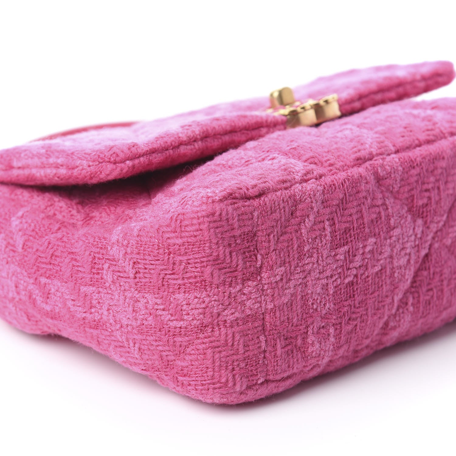 Chanel Tweed Quilted Medium 19 Flap Pink 8 of 9