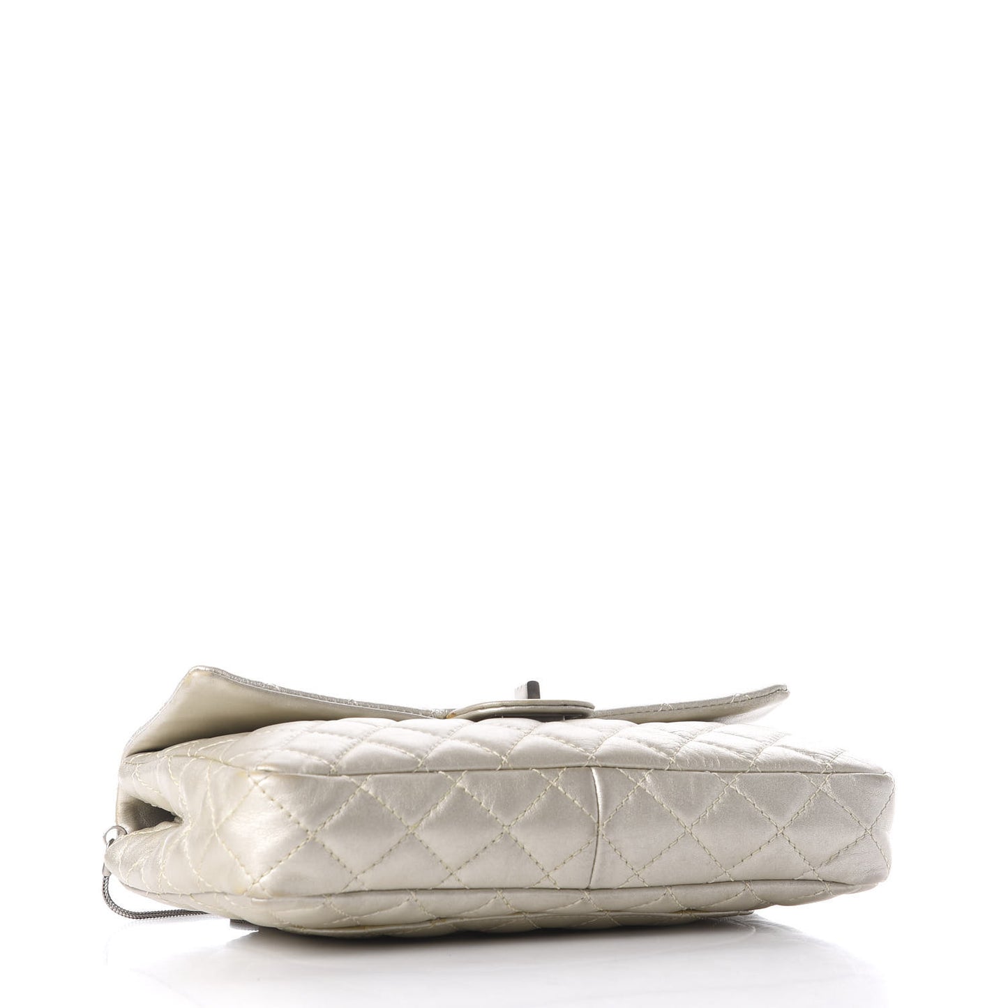 Metallic Calfskin Quilted 2.55 Reissue Clutch Silver